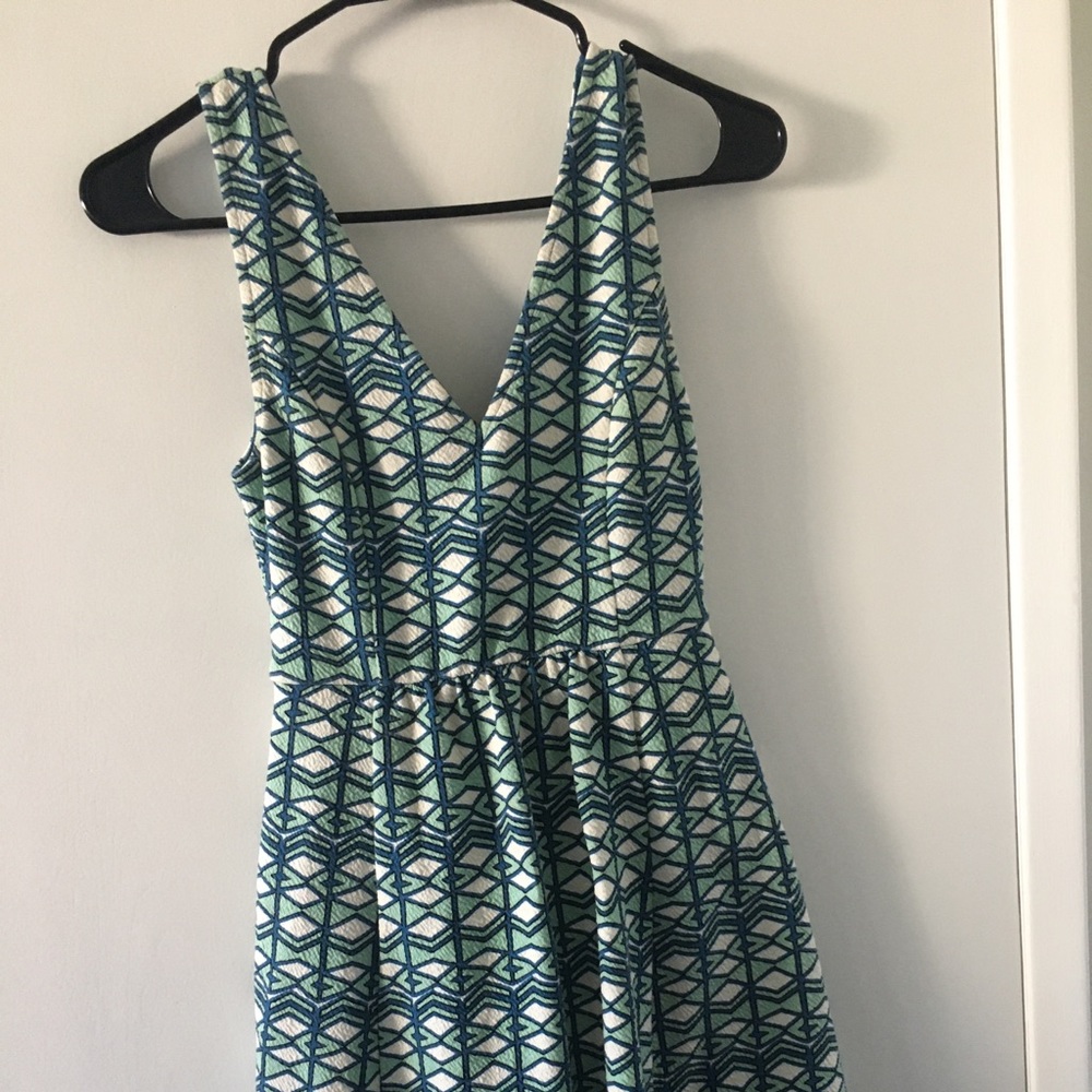 Anthropologie teal and turquoise sundress